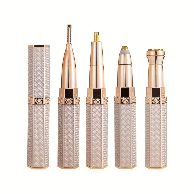 Skorter | 4 In 1 Facial Electric Shaver For Women, Full Body Epilator Rechargeable Eyebrow Nose Bikini Area Hair Clipper