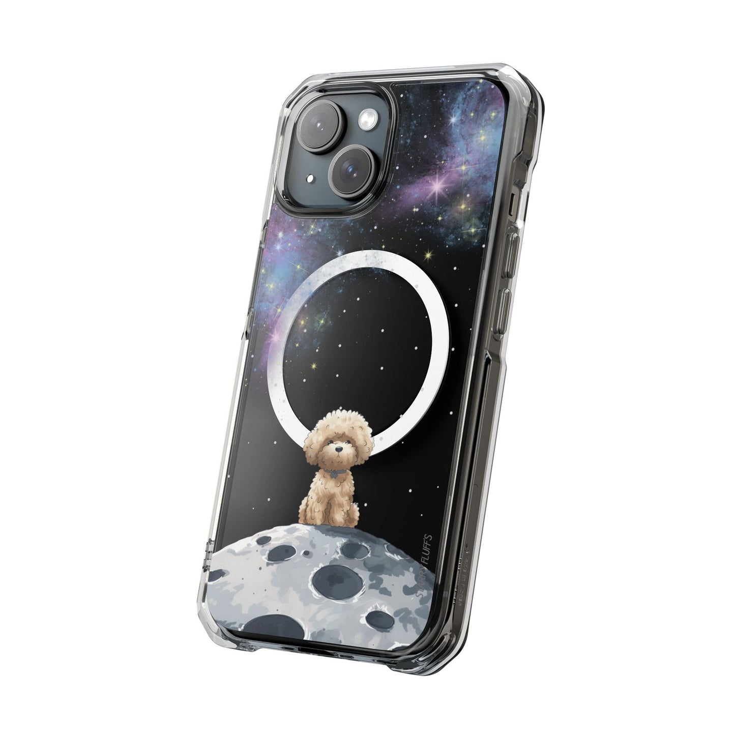 Skorter | Fluff's - Pookie the Poodle in Space Magnetic Clear Case for iPhone Series