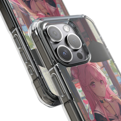 Skorter | Cafe Chilling Anime Girl Magnetic Case for iPhone