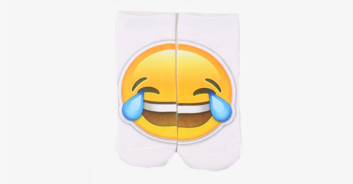 Skorter | 3D smiling emoji fashion one-sided print cotton socks