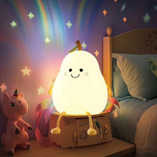 Skorter | PearGlow - USB Rechargeable Pear-Shaped LED Desk Lamp with Dimmable Features