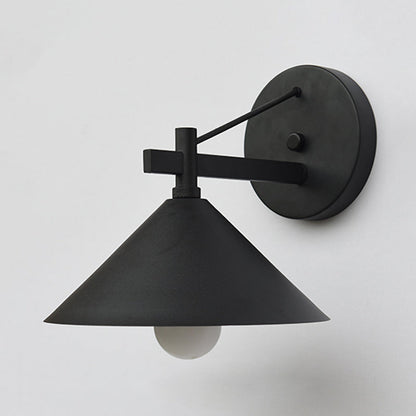 Skorter | Metal Cone Wall Light Vintage 1 Light Outdoor Wall Light in Black/Antique Brass/Old Silver