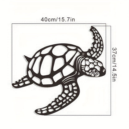 Skorter | 1 pcs Metallic Sea Turtle Wall Art - Handmade Coastal Charm for Indoor Living Room Decor - Nautical Beach Theme Artistic Accent