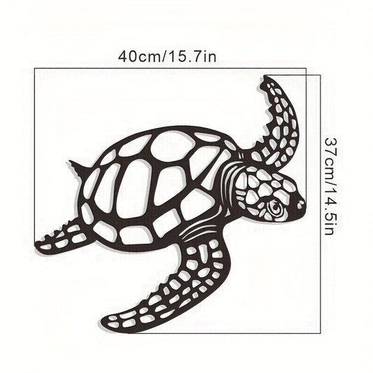 Skorter | 1 pcs Metallic Sea Turtle Wall Art - Handmade Coastal Charm for Indoor Living Room Decor - Nautical Beach Theme Artistic Accent