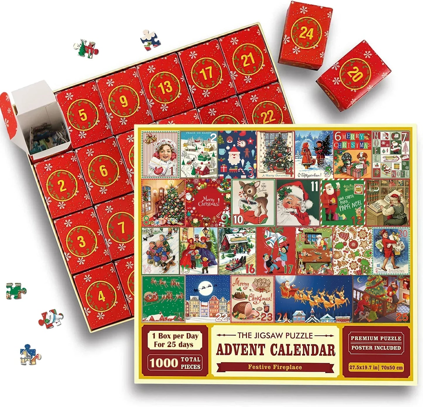 skorter | Advent Calendar Christmas Puzzle Blind Box 24 Pieces 1000 Pieces