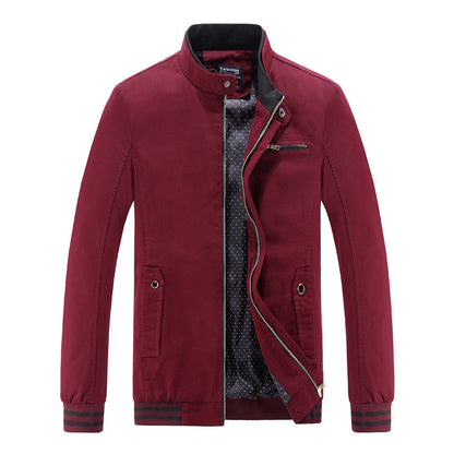 Men's stylish utility jacket with high stand-up collar and pockets Skorter