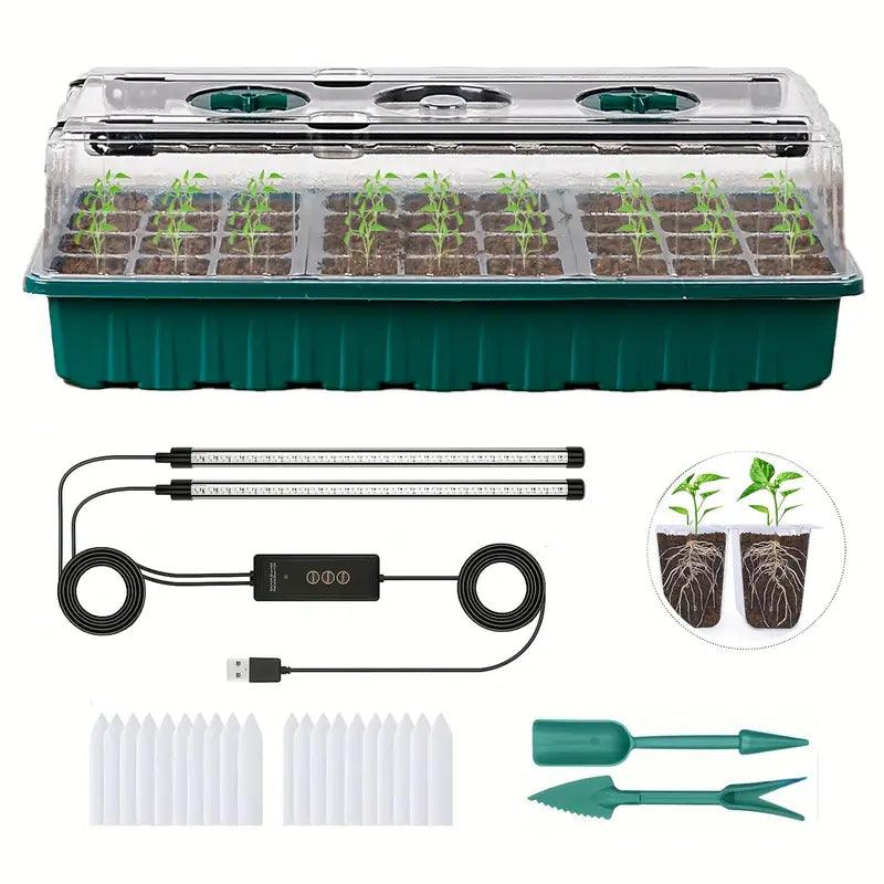 Skorter | Indoor Seed Starter Kit with LED Grow Light & Adjustable Humidity Dome – 36-Cell Tray for Home Gardening