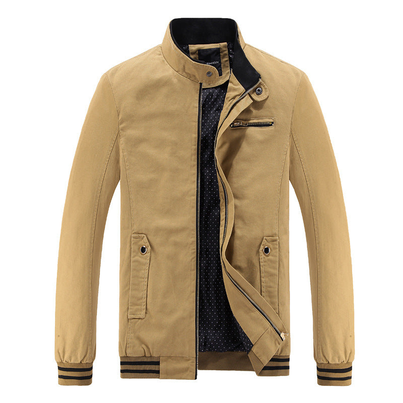 Men's stylish utility jacket with high stand-up collar and pockets Skorter