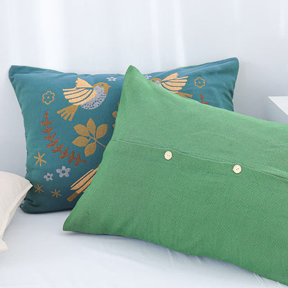 Skorter | Boho Flower Bird Cotton Gauze Pillowcases (2pcs)