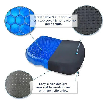 Skorter | Cooling Gel Seat Cushion | Breathable, Flexible & Pain Relief for Office Chairs, Cars, and Home Use