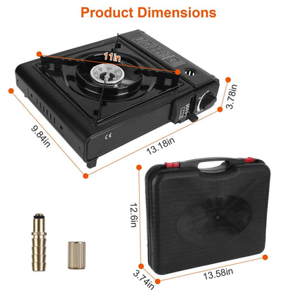 Skorter | 3300W Portable Camping Stove Butane Cartridge Double Burner
