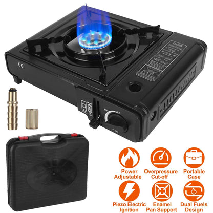 Skorter | 3300W Portable Camping Stove Butane Cartridge Double Burner