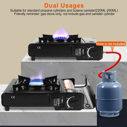 Skorter | 3300W Portable Camping Stove Butane Cartridge Double Burner