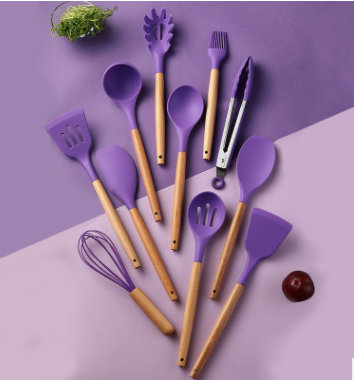 Skorter kitchen utensils with wooden handle 11 pieces