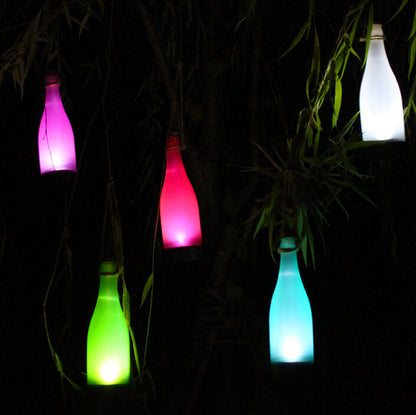 Skorter | 5 Piece Solar Wine Bottle Light Outdoor Decoration Plastic LED Hanging Light