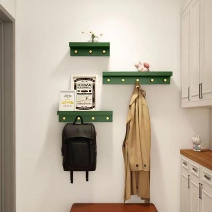 Skorter | Huxley Wall Shelf with Gold Hooks