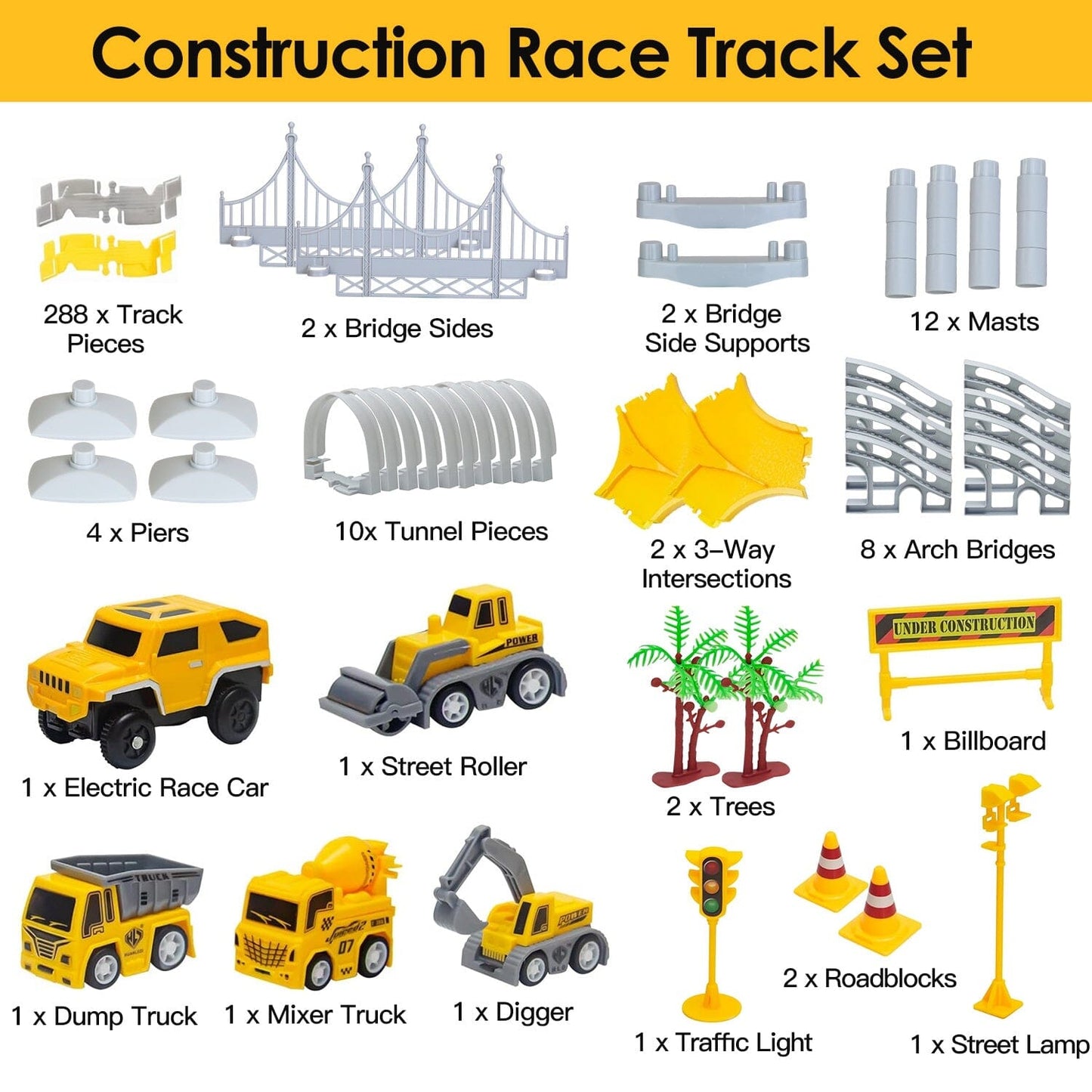 Skorter | 340-pieces: Construction Race Track Toy Set