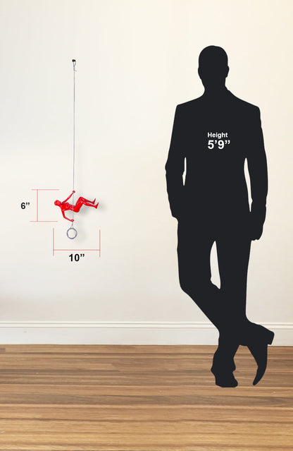 Skorter | Climbing Woman 8" Wall Sculpture // Glossy Red