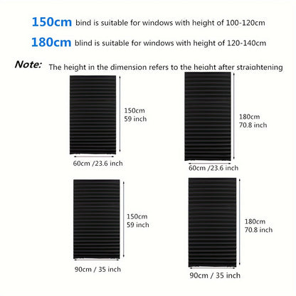 Skorter | Black Follert Roller Blind - Blackout Without Drilling, Customized for Bedroom and Living Room