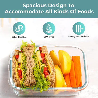 Skorter | 8-piece set of glass food storage containers with lids