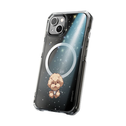 Skorter | Fluff's - Pookie the Poodle Beaming in Space Magnetic Clear Case for iPhone Series