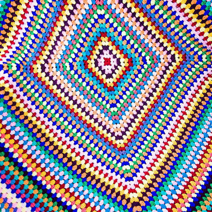 Skorter | Color Striped Handmade Crocheted Rug Woven Cotton Thread Retro Pastoral Style Mat