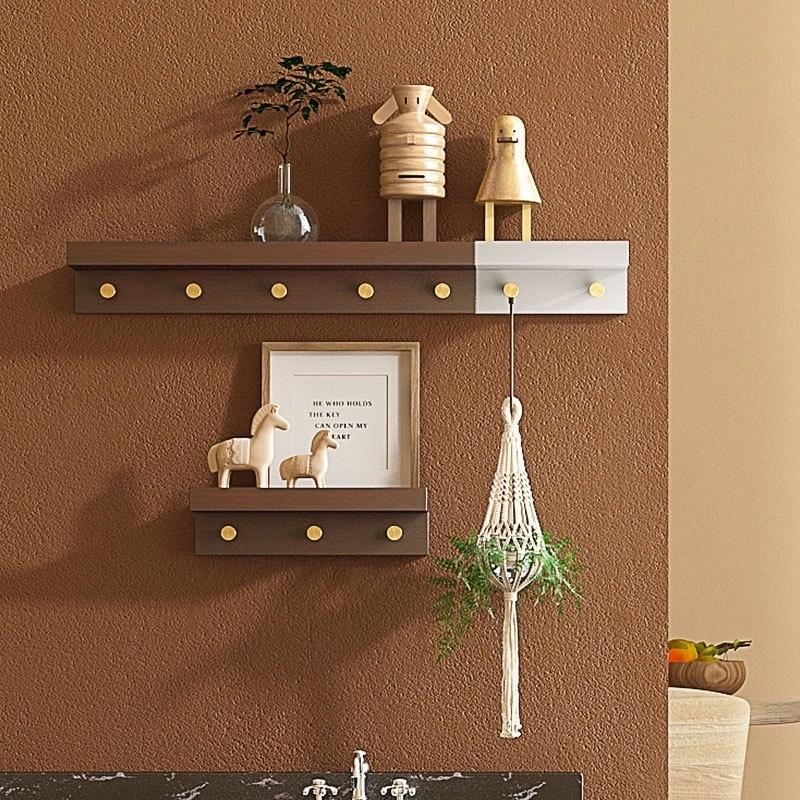 Skorter | Huxley Wall Shelf with Gold Hooks