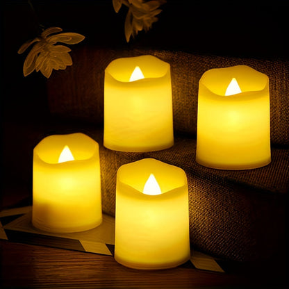 Skorter | 24/50/100 Pack flameless LED candles – battery-operated flickering tealights, smokeless and romantic for weddings and engagements