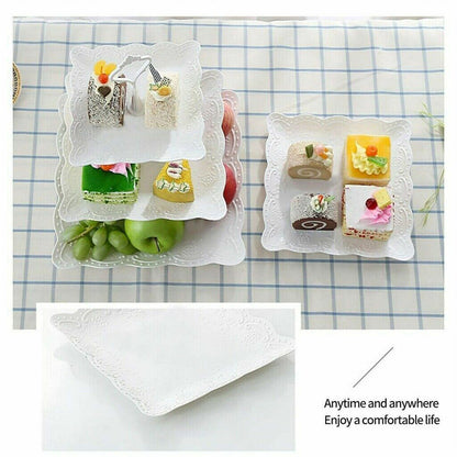 Skorter | 3Tier Cake Stand Afternoon Tea Wedding Party Plates Dinnerware Printed Dish