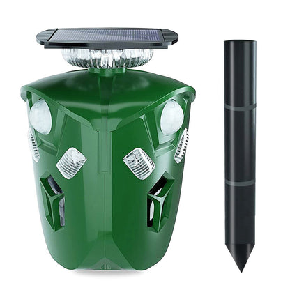 Skorter | 360° Electric Solar Powered Ultrasonic Repeller with Motion Sensor LED Flashlight