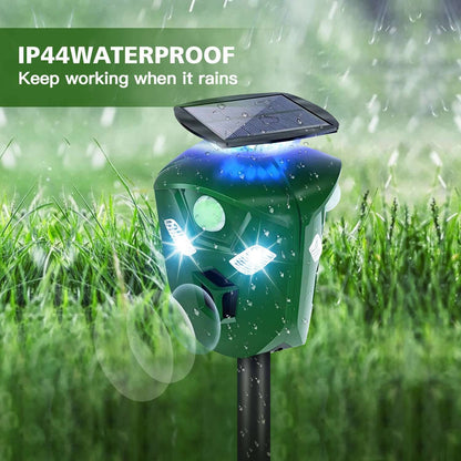Skorter | 360° Electric Solar Powered Ultrasonic Repeller with Motion Sensor LED Flashlight