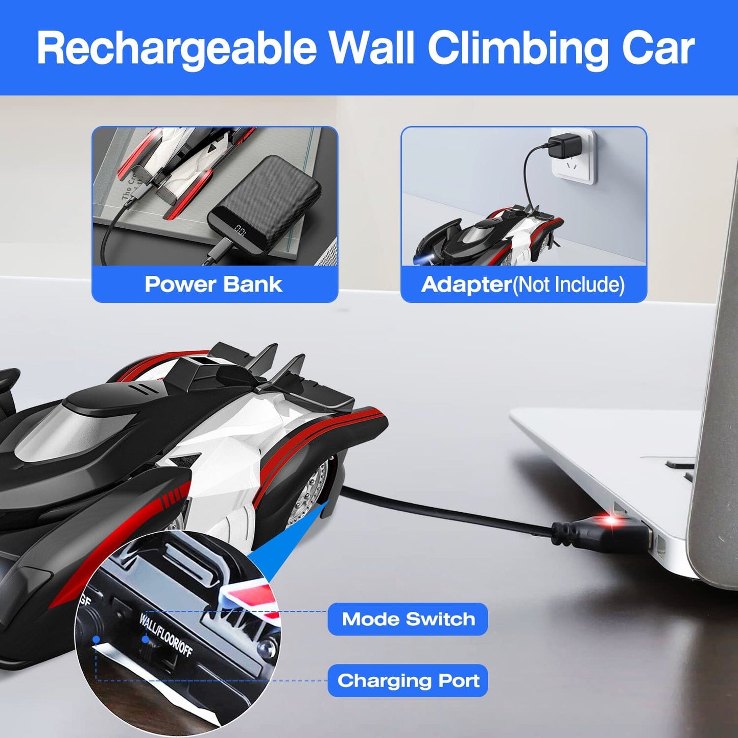 Skorter | 360° Rotating Electric Wall-Climbing Remote Control Car with Dual Mode