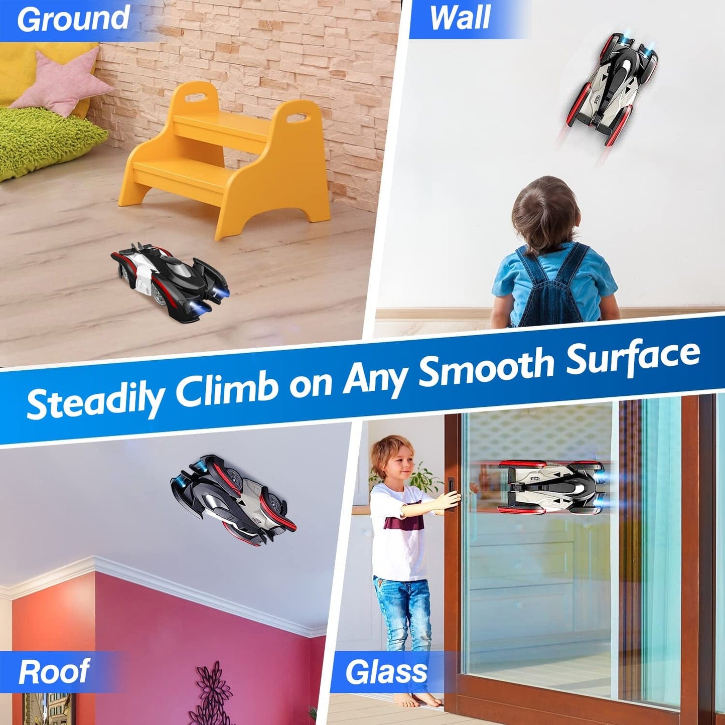 Skorter | 360° Rotating Electric Wall-Climbing Remote Control Car with Dual Mode