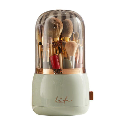 Skorter | 360° Rotating Makeup Brush Holder with Lid Makeup Organizer