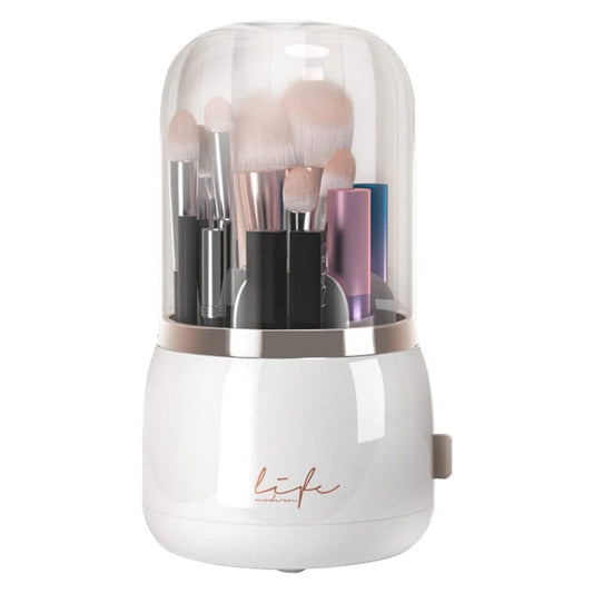 Skorter | 360° Rotating Makeup Brush Holder with Lid Makeup Organizer