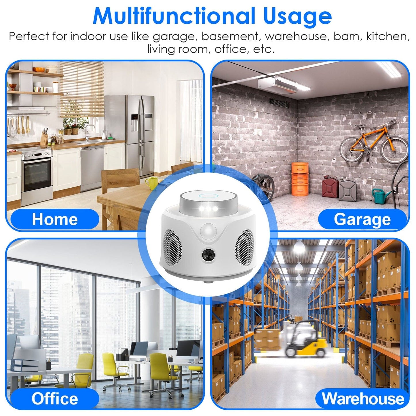 Skorter | 360° Ultrasonic Mouse Repellent Indoor with 3 Modes 9 Strobe Lights