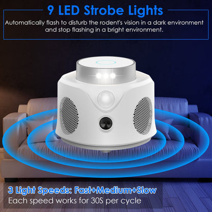 Skorter | 360° Ultrasonic Mouse Repellent Indoor with 3 Modes 9 Strobe Lights