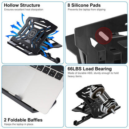 Skorter | 360º Rotation Laptop Height Adjustable Stand with Phone Stand 8 Level Adjustable Height