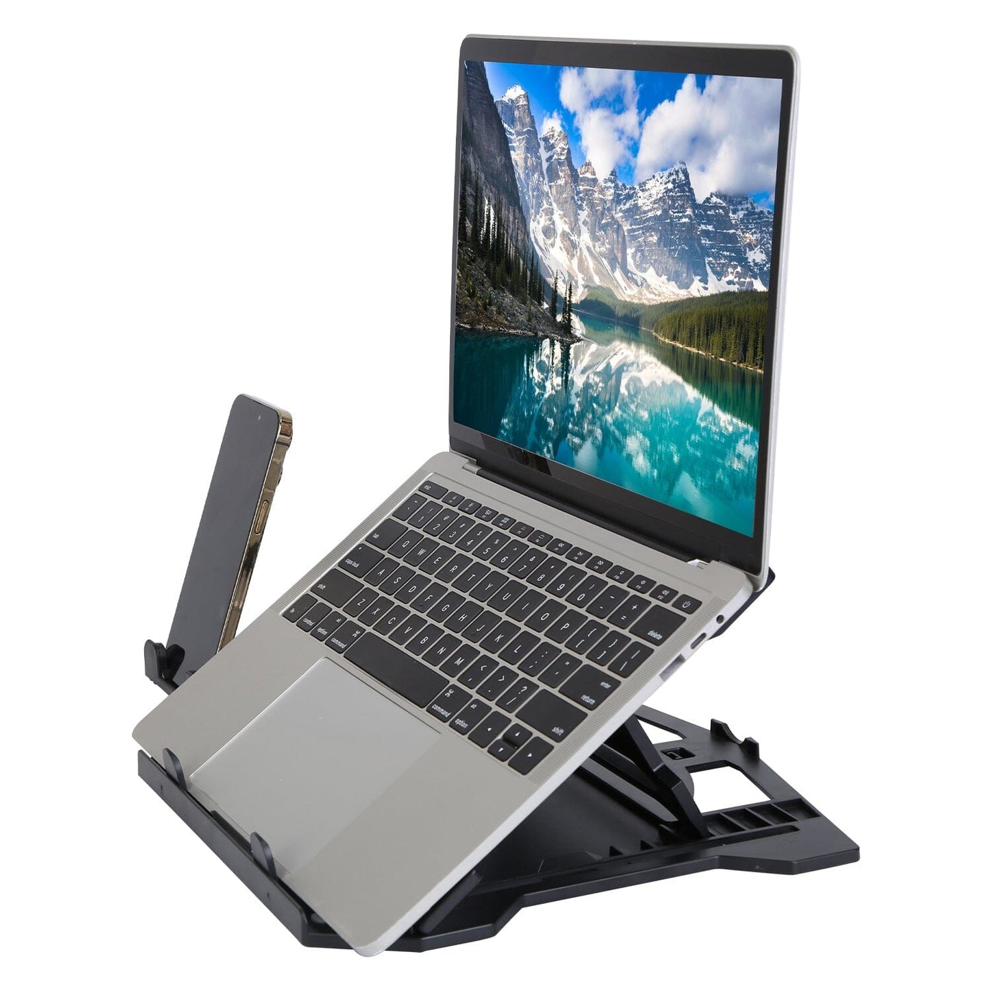 Skorter | 360º Rotation Laptop Height Adjustable Stand with Phone Stand 8 Level Adjustable Height