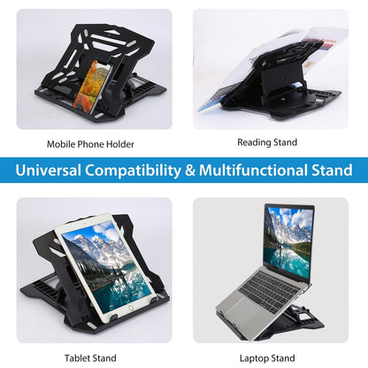 Skorter | 360º Rotation Laptop Height Adjustable Stand with Phone Stand 8 Level Adjustable Height