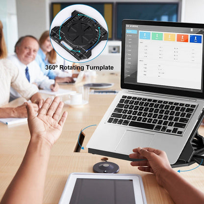 Skorter | 360º Rotation Laptop Height Adjustable Stand with Phone Stand 8 Level Adjustable Height