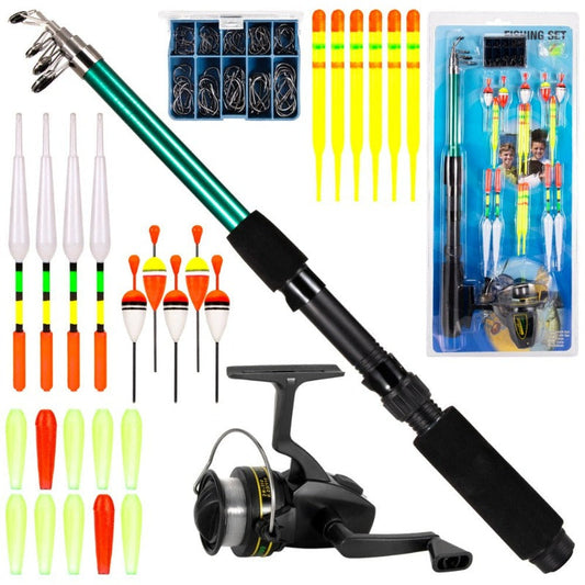 Skorter | 127Pcs Fishing Equipment Set Telescopic Fishing Rod with Wheel Floats Hooks Accessories