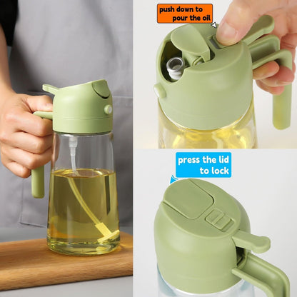 Skorter | 2-in-1 Oil Dispenser Bottle | Oil Sprayer and Dispenser | Healthy Cooking