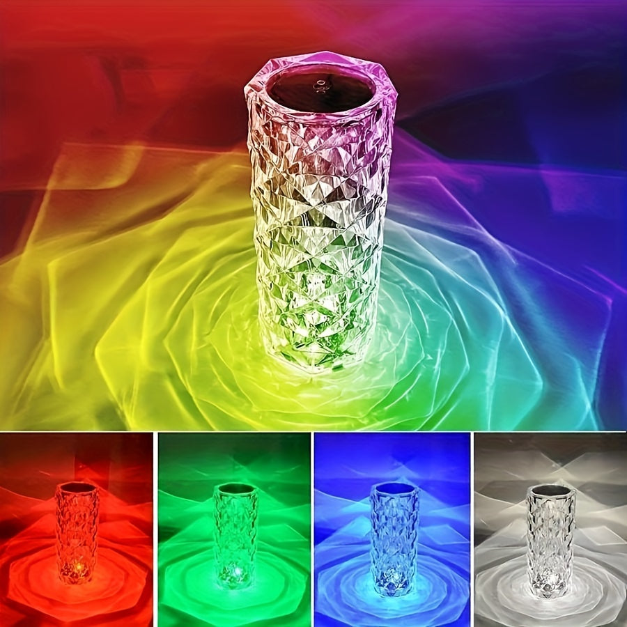 Skorter | CrystalBloom - Adjustable RGB Table Lamp with USB Rechargeable Lithium Battery and Flower Design