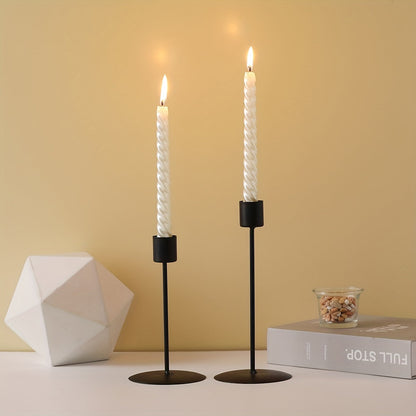 Skorter | 2 Pieces Metal Candle Holders – Table Decoration for Dinner, Wedding, and Holidays