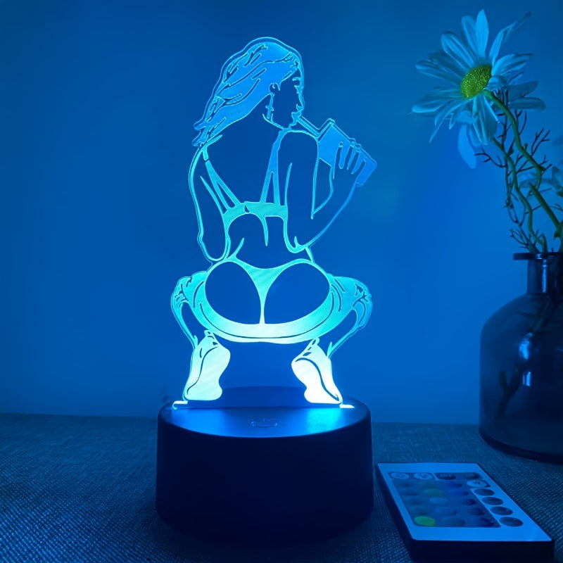Skorter | DecoLamp - 3D Artistic Table Lamp with Remote Control, USB Powered, 16 Color Options