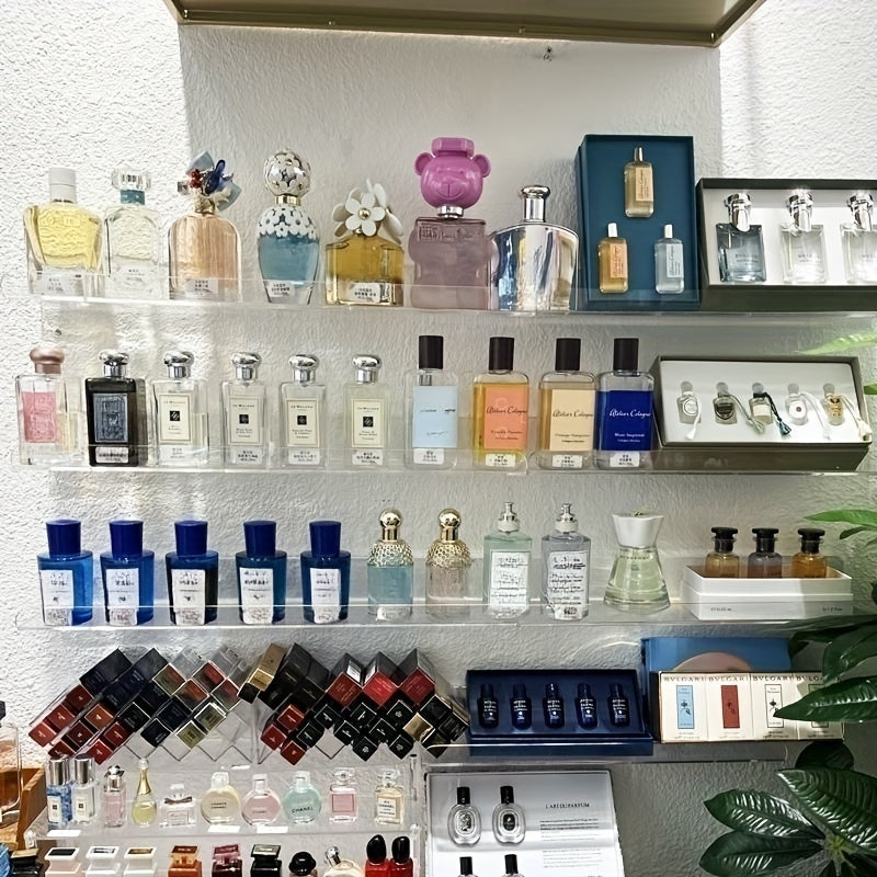 Skorter | Acrylic Shelf - Floating Hanging Shelf - Drill-Free Shower Shelf and Storage Shelf