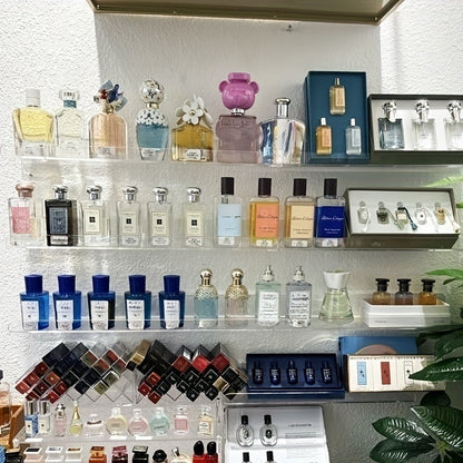 Skorter | Acrylic Shelf - Floating Hanging Shelf - Drill-Free Shower Shelf and Storage Shelf