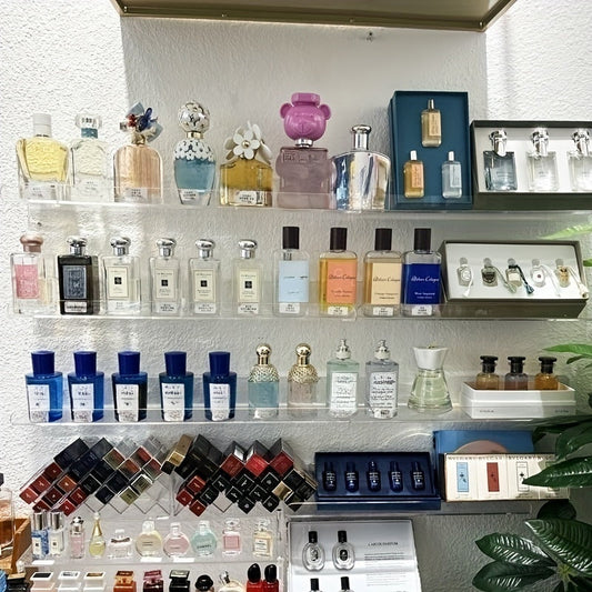 Skorter | Acrylic Shelf - Floating Hanging Shelf - Drill-Free Shower Shelf and Storage Shelf