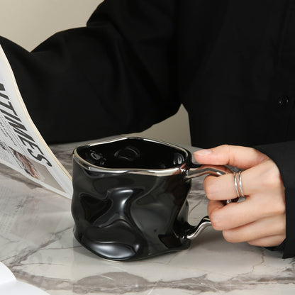 Skorter | CreArt Mug – Handmade Ceramic Coffee Mug with Unique Crinkled Design